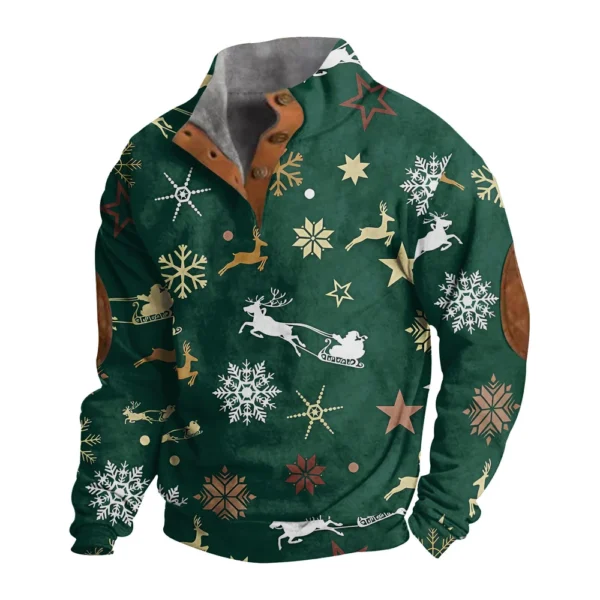 Men's Buttoned Sweatshirt With European And American Autumn/winter Printed Long - Image 17