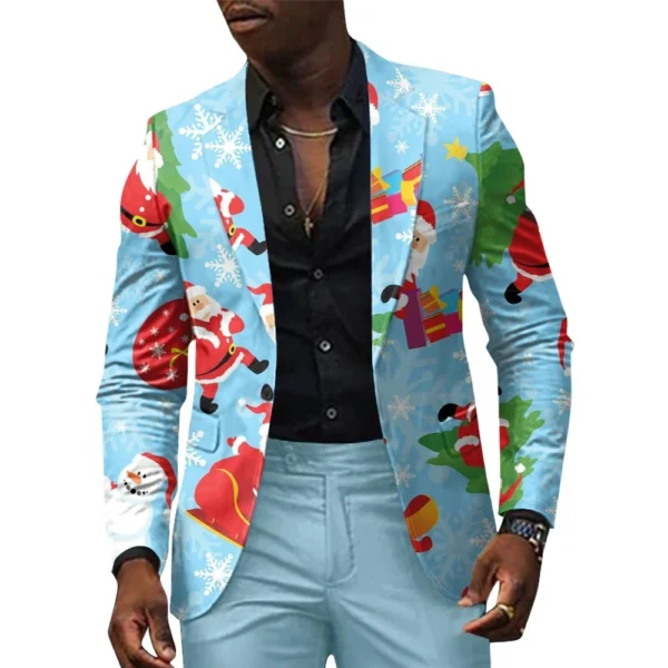 Unisex Winter Christmas Prints Suit Jackets Unisex Casual Fashion Button Jackets - Image 28