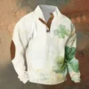 Knit Printed 3 Button - Corduroy Men's Standing Collar Pocket Sweatshirt - Image 40