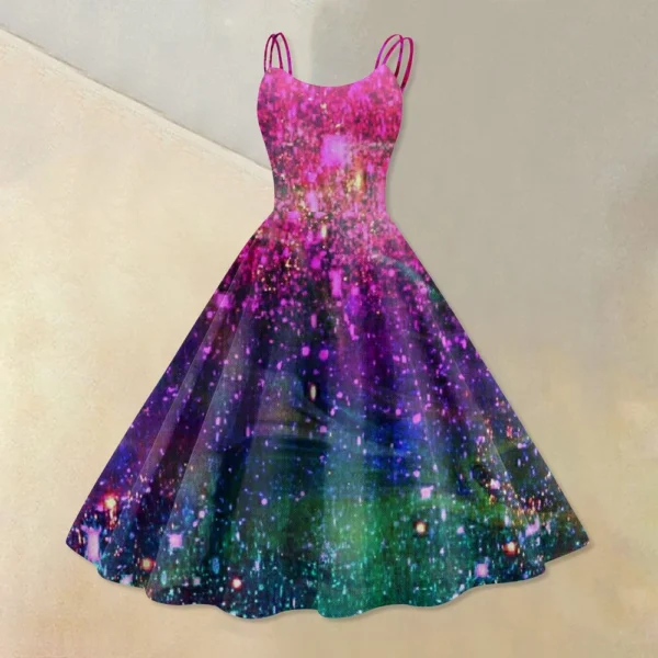 Women's Fashion  Printed Sexy Strapless Gothic Cocktail Dress Punk, Vintage - Image 19