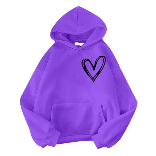 Hooded Plus Velvet Sweater Women's Casual Loose Tops Jacket Couples Hoodies - Image 3