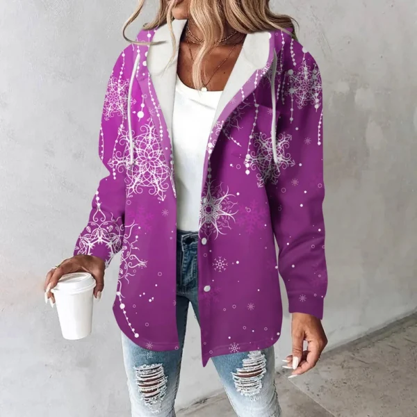 Women's Coat Casual And Fashionable Composite Thick And Warm Printed Hooded - Image 28
