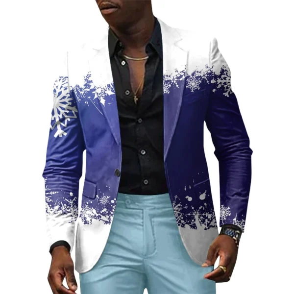 Unisex Winter Christmas Prints Suit Jackets Unisex Casual Fashion Button Jackets - Image 13