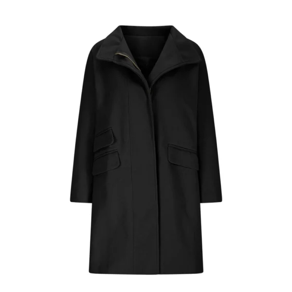Women's Winter Warm Long Coat Classic Front Zipper Casual Blended Coat - Image 7