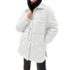 Women's  Loose Casual Solid Color Medium Long Diamond  Down Cotton Jacket, - Image 6