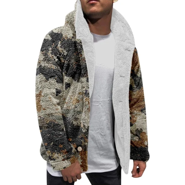 Men'S Winter Zipper Hooded Fleece Sweatshirt With Patch Pocket Casual Jacket - Image 26