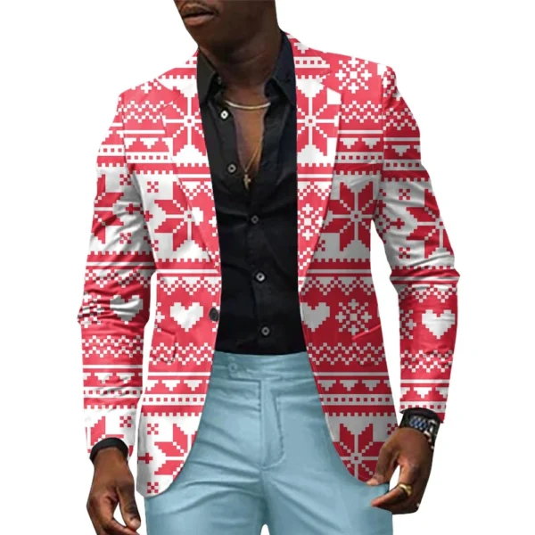 Unisex Winter Christmas Prints Suit Jackets Unisex Casual Fashion Button Jackets - Image 25