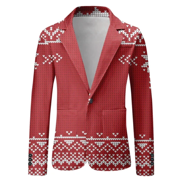 Unisex Winter Christmas Prints Suit Jackets Unisex Casual Fashion Button Jackets - Image 4