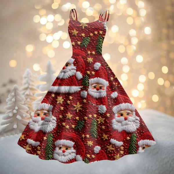 Women's Fashion Christmas Printed Sexy Strapless Gothic Cocktail Dress Punk, - Image 37