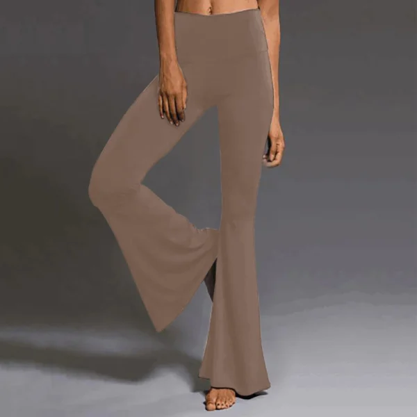 Women's Solid Color Relaxed Sports Casual High-waisted Flared Yoga Pants Long - Image 16