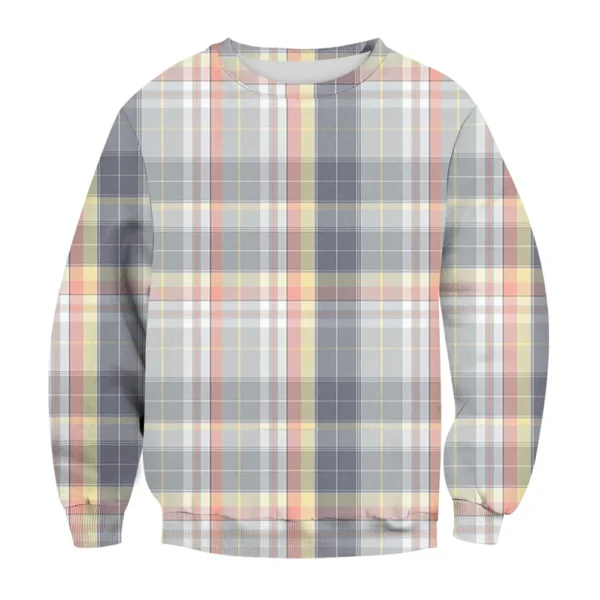 Men's Casual Fashion Comfortable Plaid Round Neck Pullover Sweatshirt Sweatshirt - Image 12