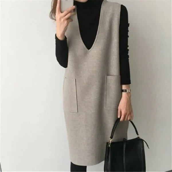 Vest women solid color loose dress women - Image 22