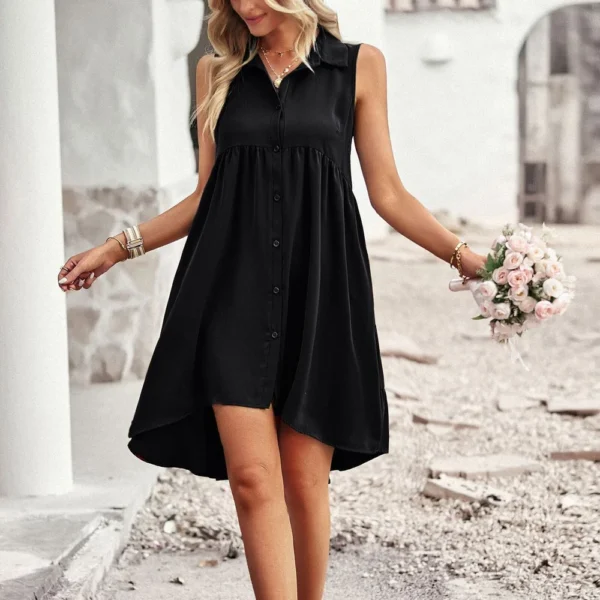 Women's Dresses Sleeveless Front Short Back Length Casual Dresses - Image 8