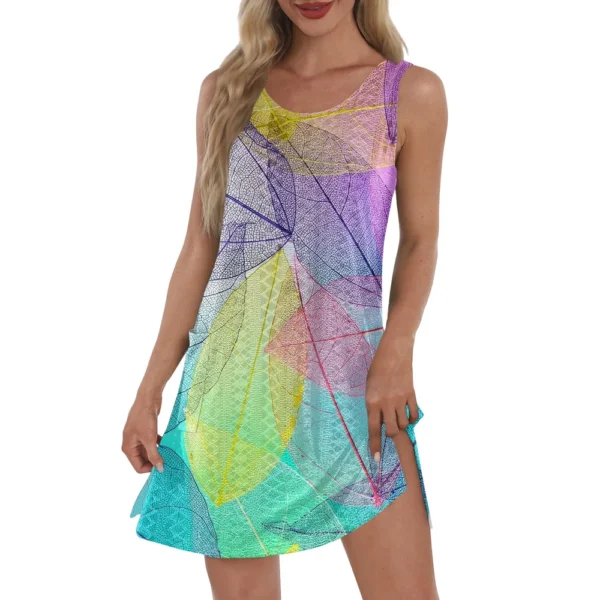 Women's Casual Sundress With Pockets Summer Boho Beach Dress T-Shirts Dress V - Image 32
