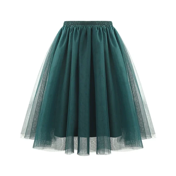 Women's Fashion Solid Color Half Skirt Party Ballet Puff Skirt Mesh Skirt - Image 22