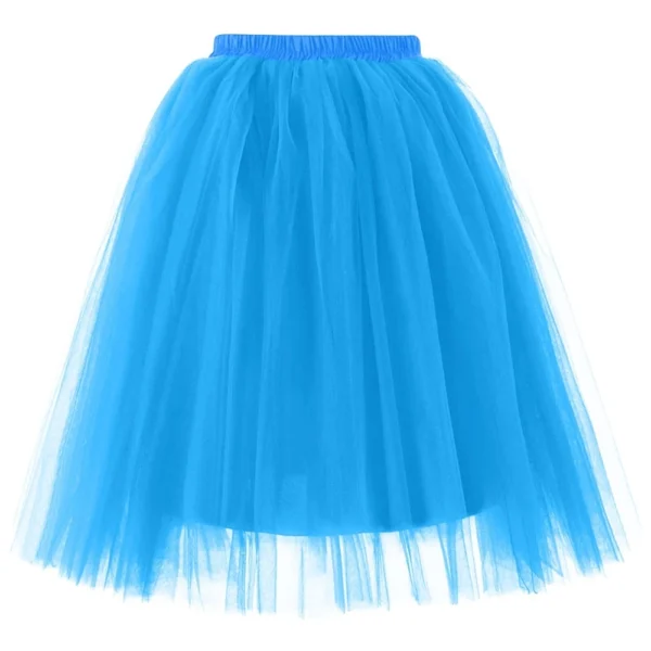 Women's Fashion Solid Color Half Skirt Party Ballet Puff Skirt Five Layer Mesh - Image 7