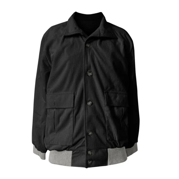 Men's Winter Corduroy Heavy Weight Long Sleeve Fashion Coat Workwear Jacket - Image 4