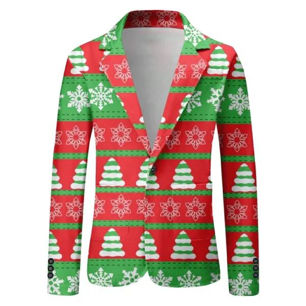 Unisex Winter Christmas Prints Suit Jackets Unisex Casual Fashion Button Jackets - Image 23