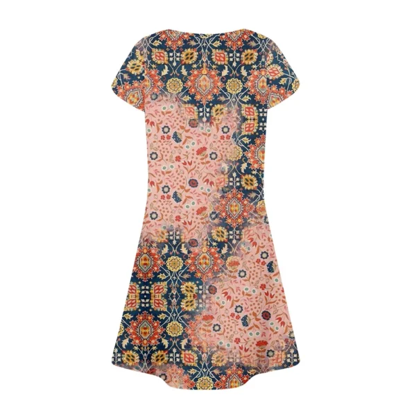Women's Summer Casual Petal Slim Stripe Pleated Solid Color Dresses - Image 12