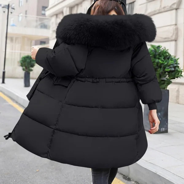 Women's Solid Color Down Cotton Jacket Medium-length Bread Clothing Large - Image 11