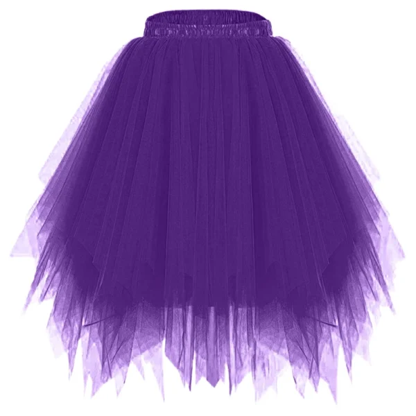 Women's Fashion Solid Color Half Skirt Party Ballet Puff Skirt Mesh Skirt - Image 76