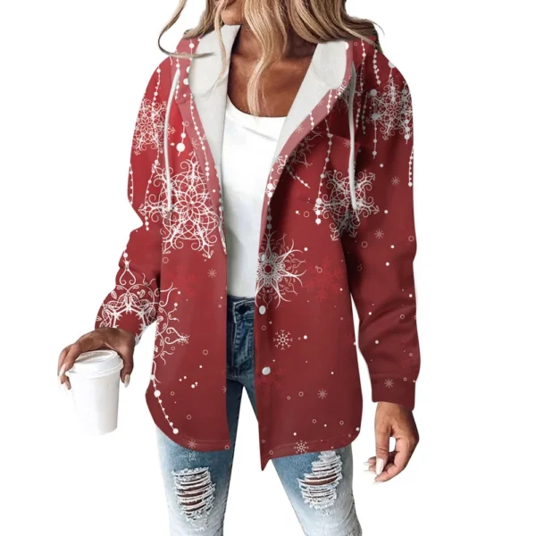 Women's Coat Casual And Fashionable Composite Thick And Warm Printed Hooded - Image 38