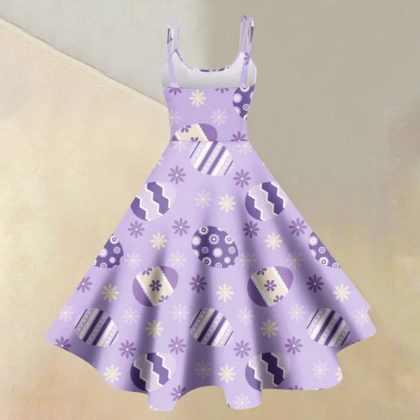 Women's  Casual Fashion Flower Print Sexy Off Shoulder Punk Retro Skirt - Image 11