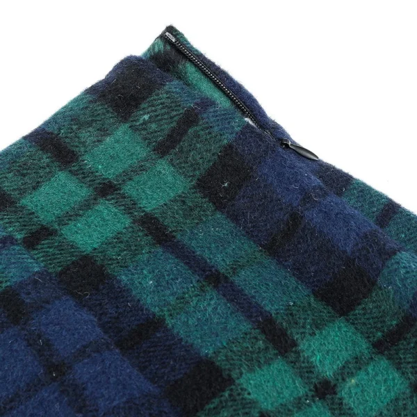 2024 Women's high-waisted plaid skirt tight pencil wool mini skirt - Image 3