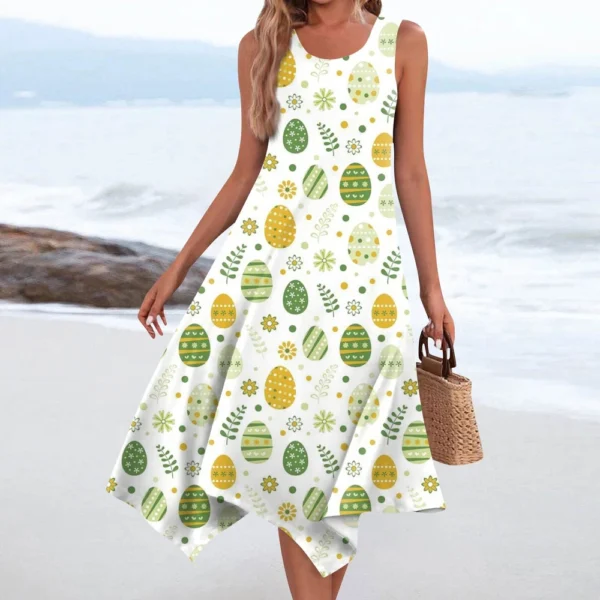 Women's Easter Sundresses Casual Printed Dresses Fashion Summer Loose Dress - Image 13