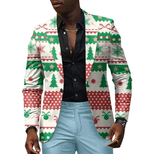 Unisex Winter Christmas Prints Suit Jackets Unisex Casual Fashion Button Jackets - Image 16