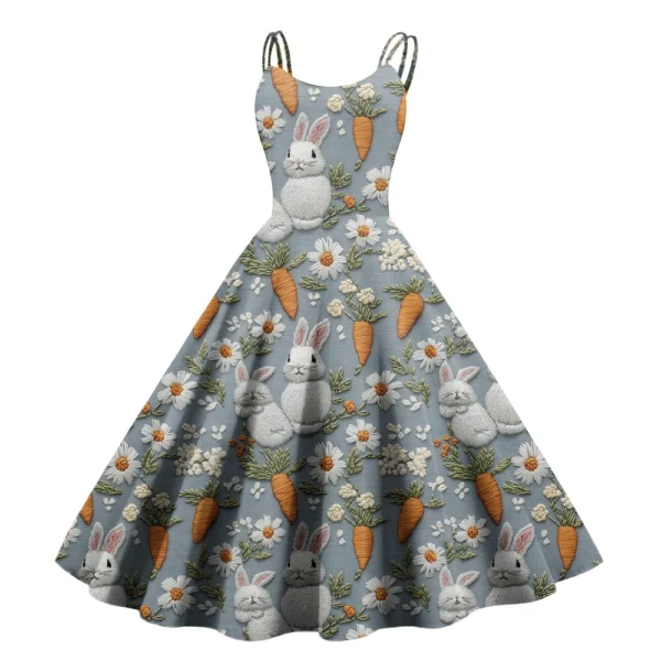 Women's Sundresses Summer Easter Casual Loose Printed Dresses Fashion Dress - Image 6