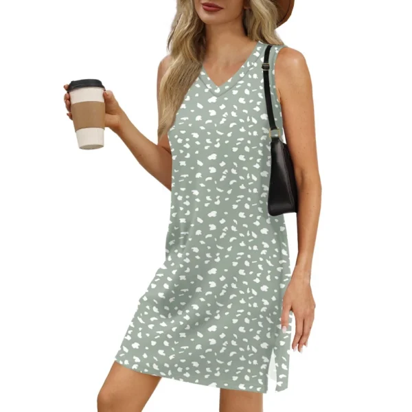Women's V-neck Summer Casual Beach Vacation Women's Sleeveless Floral Print - Image 32