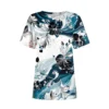 Women's Casual Fashion Printed Loose Daily Round Neck Short Sleeved T-Shirt - Image 9