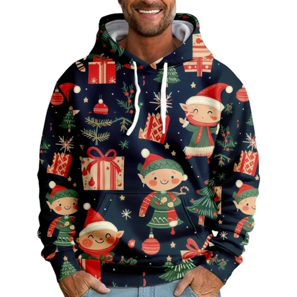 Men's Loose Printed Hooded Sweatshirt Men's Casual Fashion Sports Sweatshirt - Image 16
