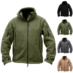 Men's Outdoor Warm Bladder Fleece Cold Proof Charge Coat Hood Jacket