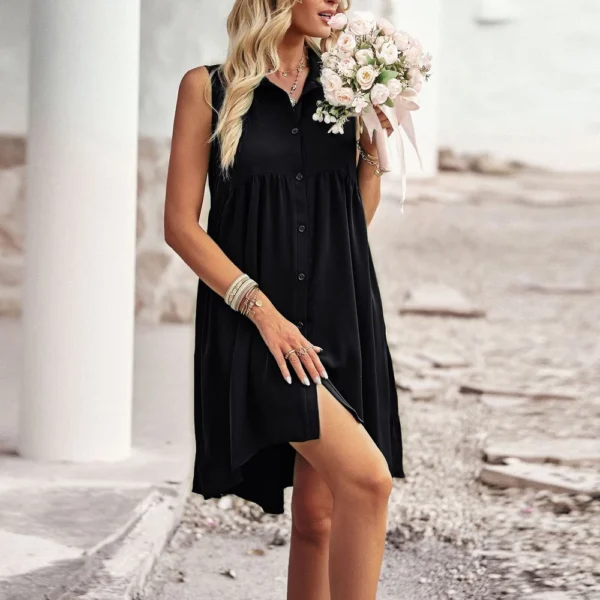 Women's Dresses Sleeveless Front Short Back Length Casual Dresses - Image 12