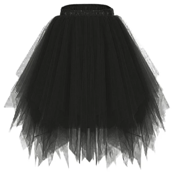 Women's Fashion Solid Color Half Skirt Party Ballet Puff Skirt Mesh Skirt - Image 3