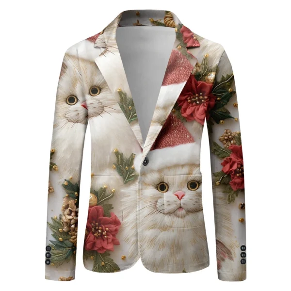 Unisex Winter Christmas Prints Suit Jackets Unisex Casual Fashion Button Jackets - Image 23