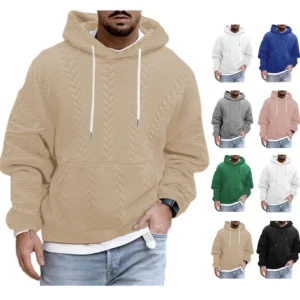 Men's Plus-size Casual Coat Hoodie Long Sleeve Knit Man