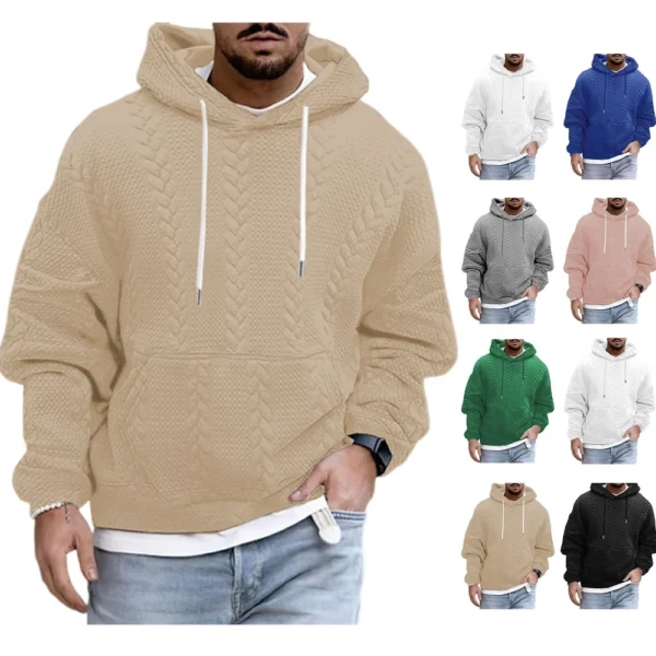 Men's Plus-size Casual Coat Hoodie Long Sleeve Knit Man