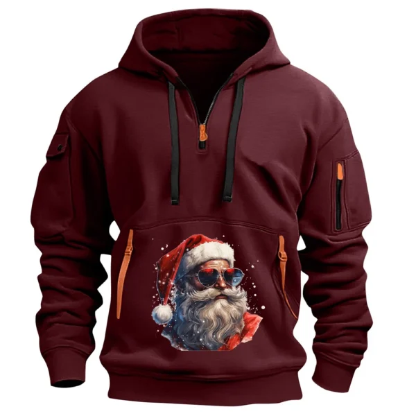 Men's Printed Sweatshirt Hoodie Zipper Arm Pocket Cardigan Men's Sports Large - Image 32