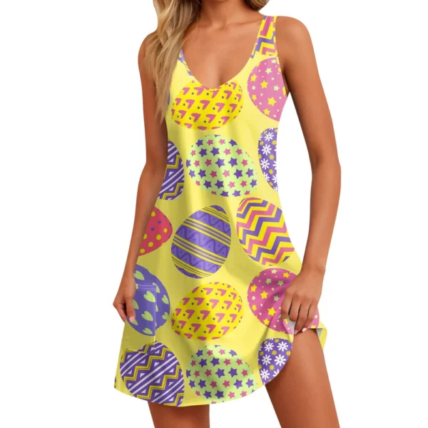 Women's Printed Dresses Summer Easter Casual Sundresses Loose Fashion Dress - Image 9