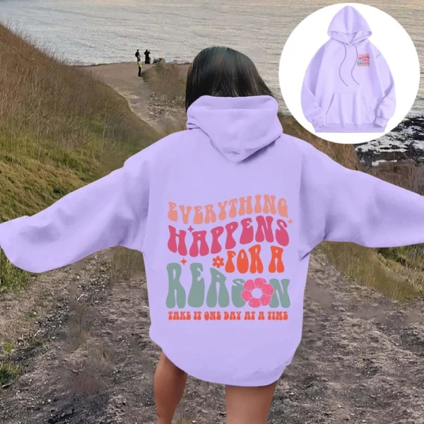 NOTHING IS REA Women's Round Neck Long Sleeve Butterfly Print Top Hooded - Image 27