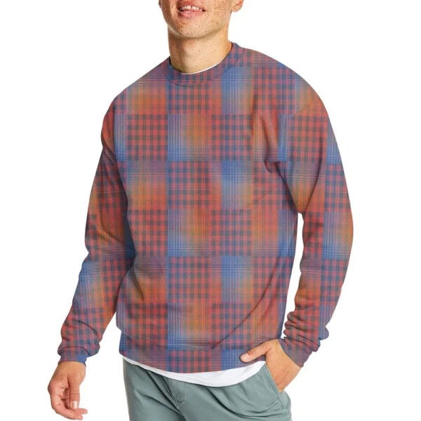 Men's Casual Fashion Comfortable Plaid Round Neck Pullover Sweatshirt Sweatshirt - Image 25