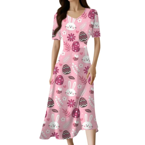 Women's Printed Summer Loose Casual Easter Fashion Sundresses Dresses Dress - Image 12
