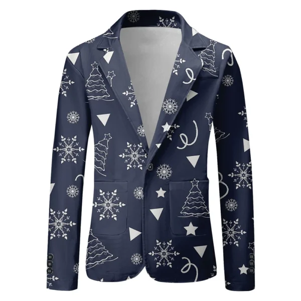 Unisex Winter Christmas Prints Suit Jackets Unisex Casual Fashion Button Jackets - Image 26