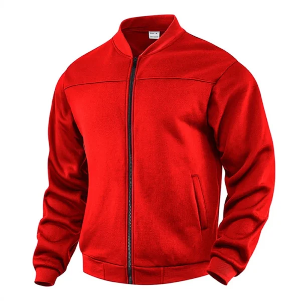Men's New Solid Color Men's Hoodie Jacket Warm Plus Fleece Thick Jacket Casual - Image 5