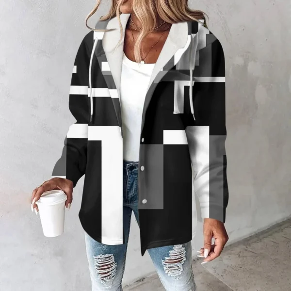 Women's Coat Casual And Fashionable Composite Thick And Warm Printed Hooded - Image 19