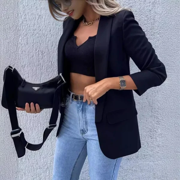 Printed one-piece long-sleeved blazer - Image 3