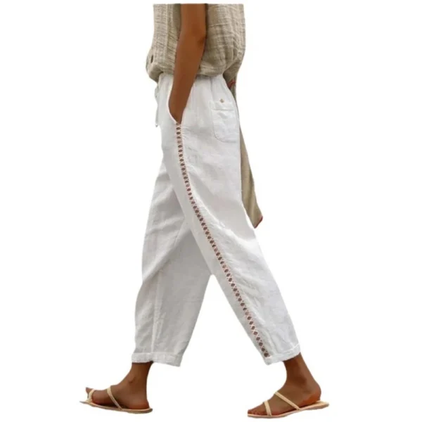 Casual hollow splicing pants women's clothing - Image 5
